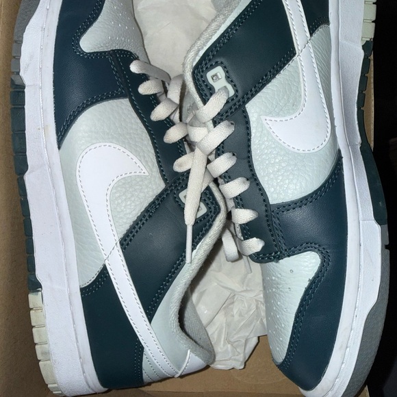 Nike Dunk Low in Dark Teal and White - Picture 1 of 5